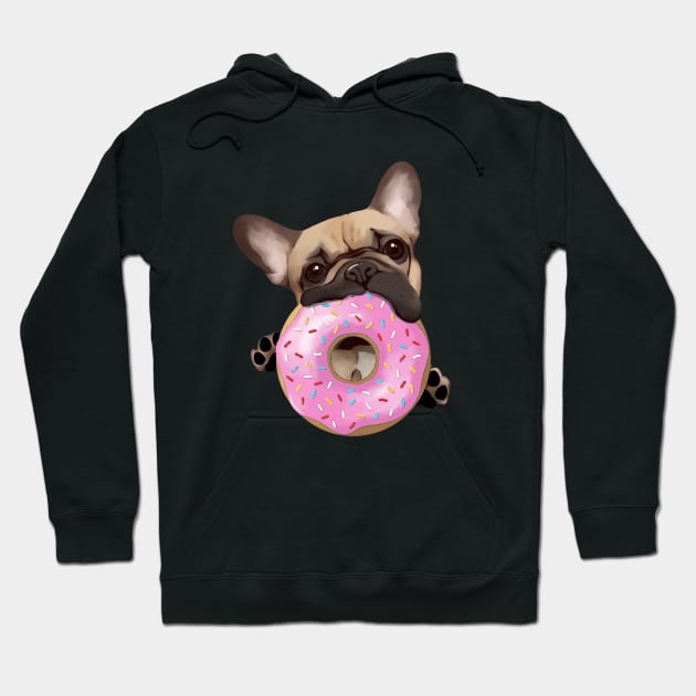 French bulldog sweet donuts for frenchie lover Hoodie by Collagedream